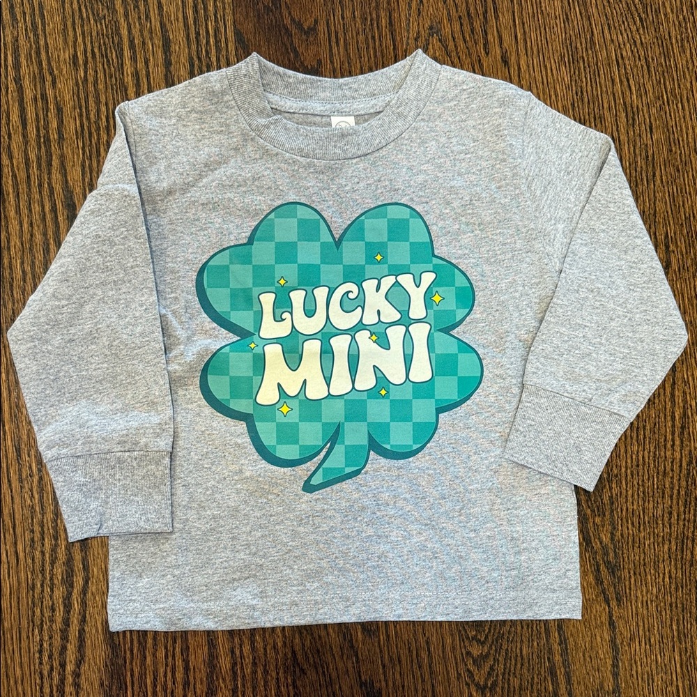 Rabbit Skins Gray Lucky Mini Long Sleeve Tee